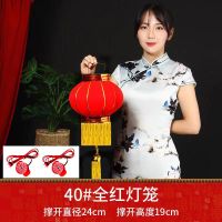 带2米灯线+LED灯[升级款] 80#[富贵吉祥一对]直径46厘米|新年春节过年大红植绒灯笼乔迁之喜阳台大门口户外街道