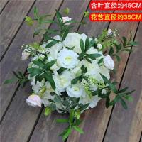 小枝玫款奶白系直径约35CM|新款橄榄枝大丽玫路引花婚庆t台路引花罗马柱路引花婚庆道具[