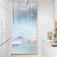 鹿1 宽60X120高|磨砂麋鹿门窗户玻璃贴纸透光不透明遮光贴膜浴室卫生间防窥防走光