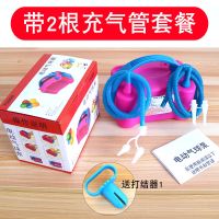 玫红电动1台+2根管(送1打结器)|电动打气球机气泵打气充气双孔自动汽球机筒泵工具充波波球