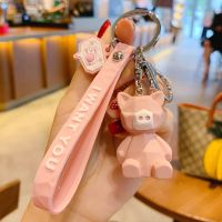 粉色小猪 几何家族带绳-OPP袋独立包装|创意卡通情侣几何动物钥匙扣挂件可爱恐龙熊猫汽车包包挂饰小礼品