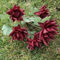 红色|冰山雪莲仿真花新款傣族头饰花餐客厅装饰婚庆布景拍摄道具假花