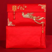 凤凰于飞-横款-约放1万 布艺红包1个|结婚创意万元红包袋锦缎刺绣改口大红包布艺利是封婚庆用品