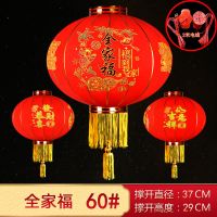 [带灯款]一对灯笼+2米线LED灯 80#财到福到(撑开48厘米宽)|春节大红灯笼结婚新年乔迁喜庆装饰用品大门阳台防水