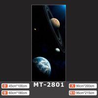 MT-2801 大|简约现代梦幻星球宇航员星空门贴纸整张自粘防水玻璃移门谷仓门贴