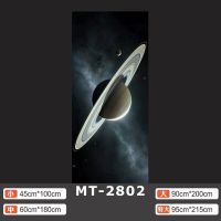 MT-2802 小|简约现代梦幻星球宇航员星空门贴纸整张自粘防水玻璃移门谷仓门贴