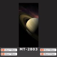 MT-2803 中|简约现代梦幻星球宇航员星空门贴纸整张自粘防水玻璃移门谷仓门贴