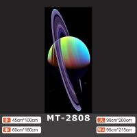 MT-2808 中|简约现代梦幻星球宇航员星空门贴纸整张自粘防水玻璃移门谷仓门贴