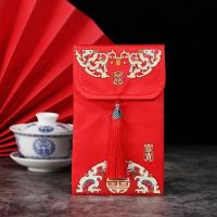 囍富贵竖款(一万元)|婚庆万元红包袋结婚土豪包织锦缎布艺压岁利是封改口包中式布艺包