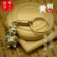 猪八戒+8字扣+铜圈|手工纯铜汽车钥匙扣链猪八戒笑佛小挂件挂饰吊坠儿童生肖创意礼品