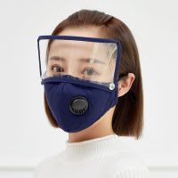 可拆卸镜片藏青送2滤片|骑行面罩全脸防护厨房防油烟口罩防油溅炒菜护目镜一体防尘面具女