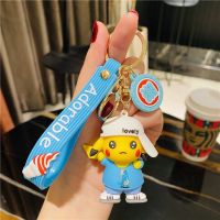 棒球帽皮卡丘-蓝色|宝可梦皮卡丘挂件书包挂饰可爱玩偶神奇宝贝公仔可达鸭车钥匙扣女