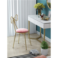 蝴蝶节公主家用梳妆台凳子藤印象卧室化妆椅美甲店ins网红懒人靠背椅子