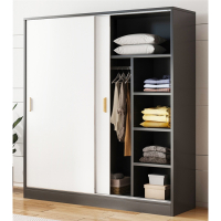 藤印象推拉门衣柜家用卧室出租房用现代简约简易组装收纳小户型柜子衣橱