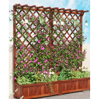 藤印象木花架子栅栏围栏阳台庭院户外花箱花盆架网格装饰爬藤架简约