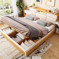 藤印象高箱储物床现代简约主卧1.5米收纳双人床1.8米北欧小户型婚床