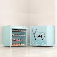 门口鞋架简易多层防尘家用经济型鞋架子藤印象学生宿舍小号钢管组装鞋柜