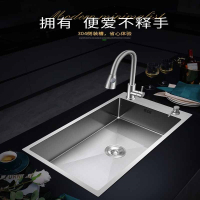 手工水槽单槽厨房窄长型手工洗菜盆加厚大小单盆洗碗池