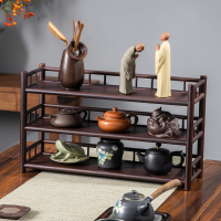 藤印象茶杯架子茶具茶器收纳架茶桌紫砂壶摆放架桌面上博古架小型置物架