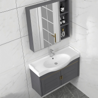 藤印象太空铝窄长小尺寸大肚盆浴室柜组合卫生间洗手台洗脸池大台面家用