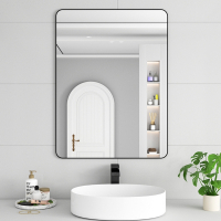 藤印象浴室镜子贴墙自粘卫生间洗手间厕所壁挂免打孔洗面台挂墙式化妆镜
