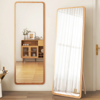 藤印象全身镜家用穿衣镜日式落地镜高清试衣镜卧室原木风壁挂镜子玻璃