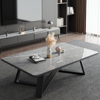 藤印象岩板茶几客厅家用轻奢现代茶台茶桌小户型经济创意矮桌长方形方桌