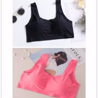 内衣女学生韩版冰丝无钢圈裹胸一片式无痕睡眠文胸吊带运动背心女