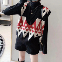 2020春秋新款女士无袖坎肩毛衣宽松针织背心马甲外穿短款马夹上衣