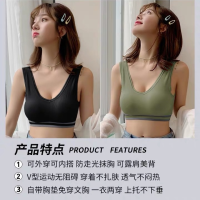 美背吊带无钢圈内衣女运动背心学生初高中裹胸性感防走光聚拢文胸