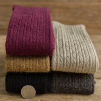 羊绒过膝袜子女秋冬加长加绒保暖防滑护膝长筒袜显瘦腿袜日系高筒