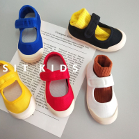 2021春宝宝白鞋幼儿园一脚蹬软底奶奶鞋男女童休闲单鞋百搭帆布鞋
