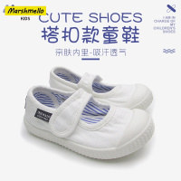 韩国儿童帆布鞋子女童鞋幼儿园小白鞋室内软底布鞋女童魔术贴宝宝