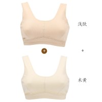 中老年内衣女纯棉布无钢圈无海绵背心套头大码妈妈文胸老人胸罩