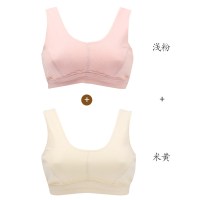 中老年内衣女纯棉布无钢圈无海绵背心套头大码妈妈文胸老人胸罩