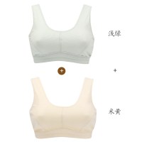 中老年内衣女纯棉布无钢圈无海绵背心套头大码妈妈文胸老人胸罩