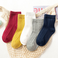 5双春秋款儿童袜子男女童全棉袜中筒宝宝袜0-12岁小袜子