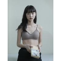 馨帮帮bra 学生拼色运动背心内衣女简约无钢圈吊带文胸抹胸防走光