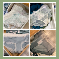 5条119。 小清新薄荷绿透明性感蕾丝少女士内裤