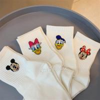 韩版袜子女短袜浅口韩国可爱日系中筒纯棉夏季薄款ins潮卡通白色