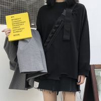 含棉ins破洞长袖t恤女2021春秋韩版宽松小众设计百搭打底衫上衣潮