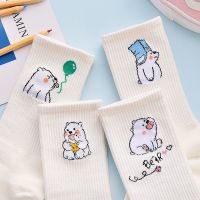 长袜子女韩版学生袜中筒ins潮袜白色可爱日系秋冬紫色运动黑色