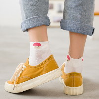 白色袜子女短袜ins潮春夏季薄款纯棉韩国日系可爱百搭纯色短筒袜