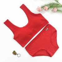 中大童女童小背心发育期本命年内衣大红色高中初中学生少女孩文胸