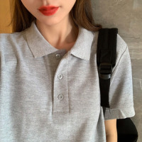 情侣短袖polo衫女学生2021款套头上衣休闲大码闺蜜t恤夏
