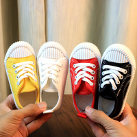 1-7岁春秋夏季儿童帆布鞋女童鞋饼干鞋男童板鞋透气幼儿园小白鞋