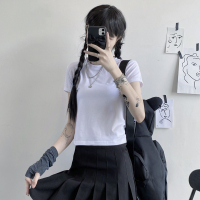 白色打底衫女2021春夏新款韩版ins黑色百搭短款内搭短袖t恤上衣潮