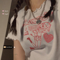 少女感刺绣短袖辣妹t恤打底衫夏季韩版修身bm风短款白色上衣ins潮