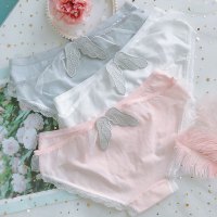 春款透气纯棉可爱内裤女天使翅膀包臀日系甜美少女三角裤无痕