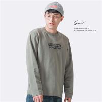 50支长绒海岛棉 春秋新款宽松纯棉体恤打底衫圆领长袖t恤男